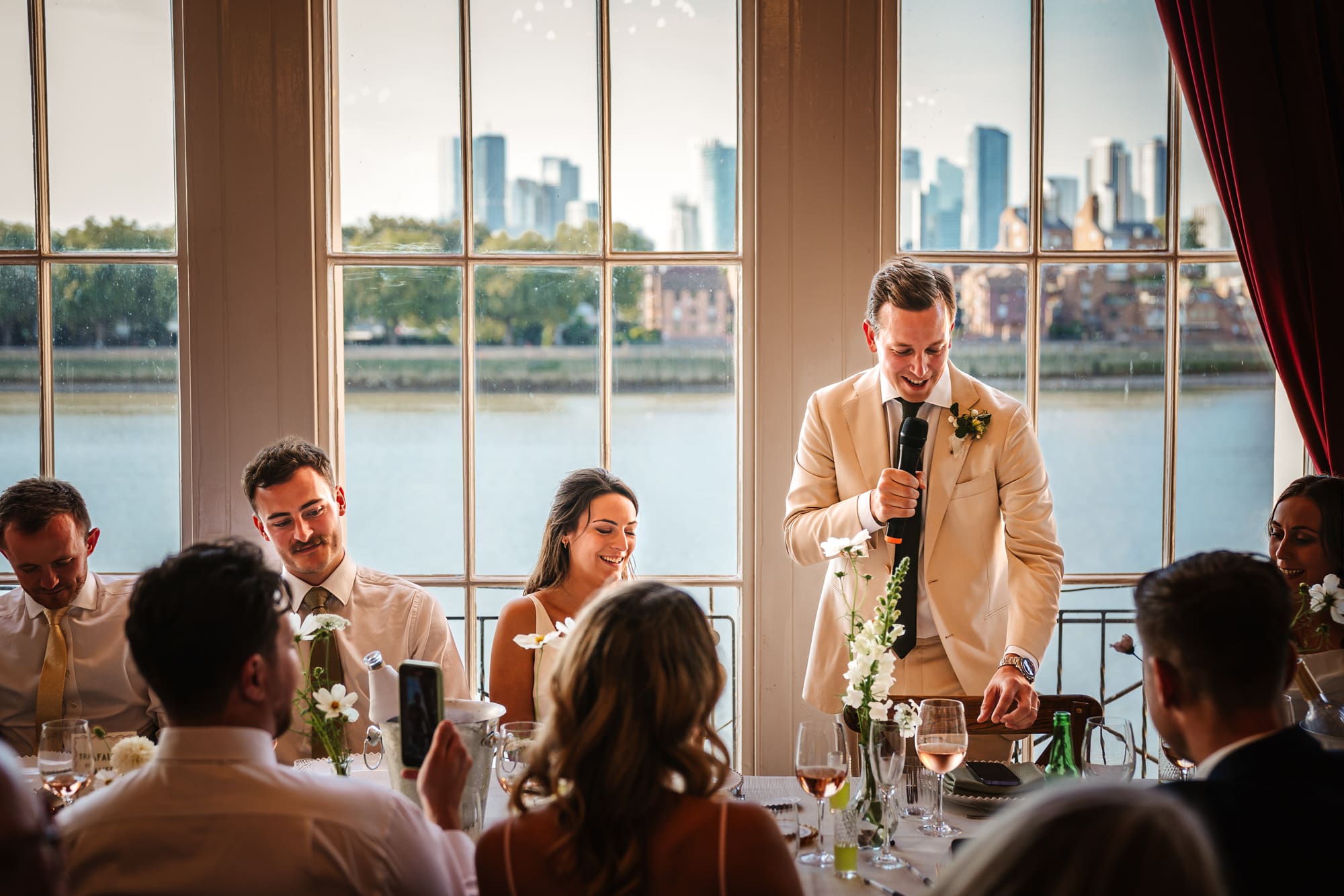 Speech next to the thames from my Best of 2024 Documentary wedding Photography