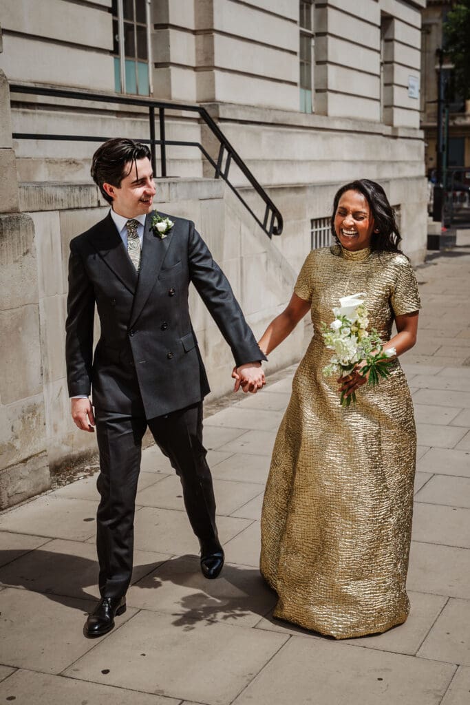 bride and groom street photography before wedding at the Libertine. Captured by Ben Lee Photography.