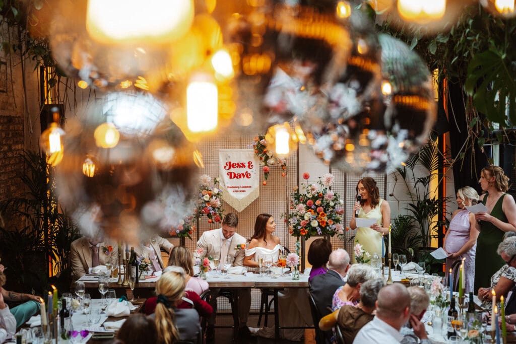 Industrial chic venue with personalised decor for Jess and Dave's wedding at the Hackney, captured by Ben Lee Photography