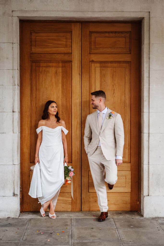 Bride and groom after their ceremony at Jess and Dave's wedding at the Hackney, captured by Ben Lee Photography